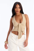 Women's Pleated Linen Top | Yvezi — 1