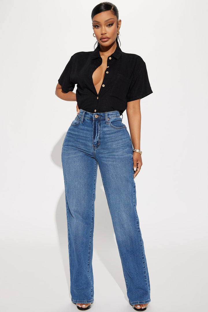 Women's Linen Shirt — Short Sleeve, Collared | Yvezi — 2
