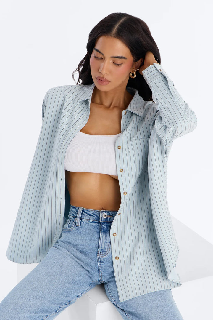 Women's Pinstripe Shirt | Yvezi — 1
