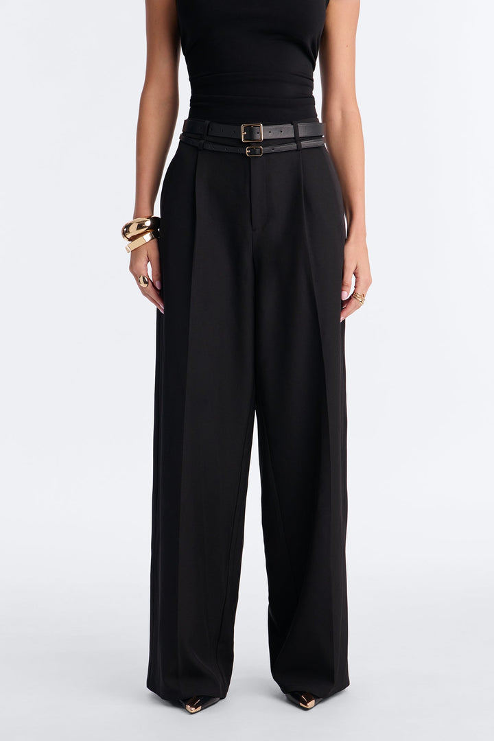 Women's Belted Wide Leg Pants | Yvezi — 2
