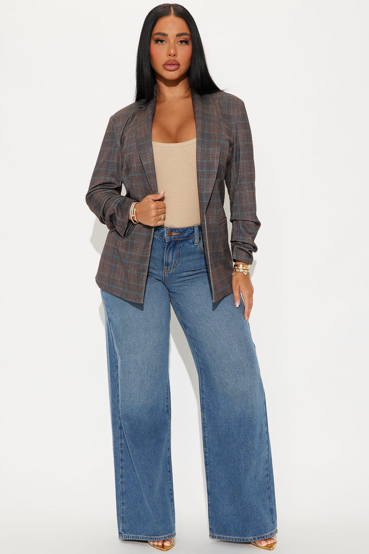 Women's Check Blazer — Long Sleeve | Yvezi — 2