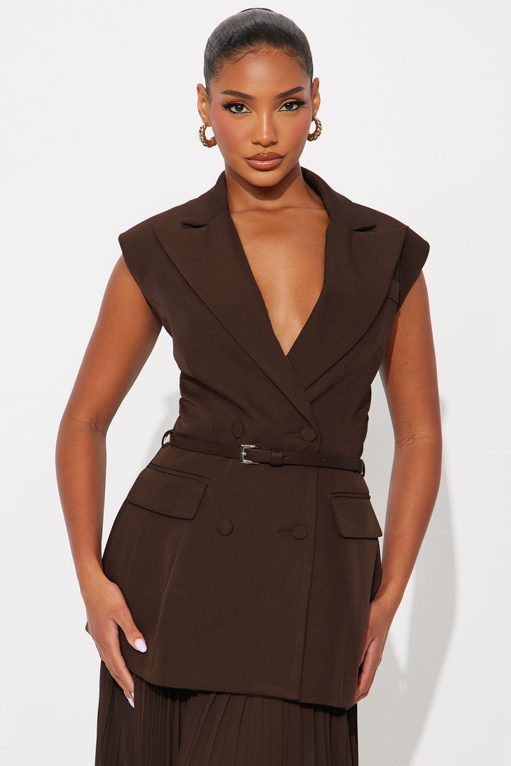 Women's Belted Pleated Matching Skirt Set | Yvezi — 2