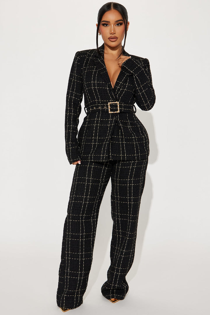 Women's Tweed Matching Pants Set | Yvezi — 1