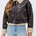 Frances | Belted Aviator Jacket — view 1