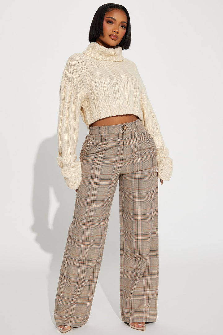 Women's Check Wide Leg Pants | Yvezi — 1