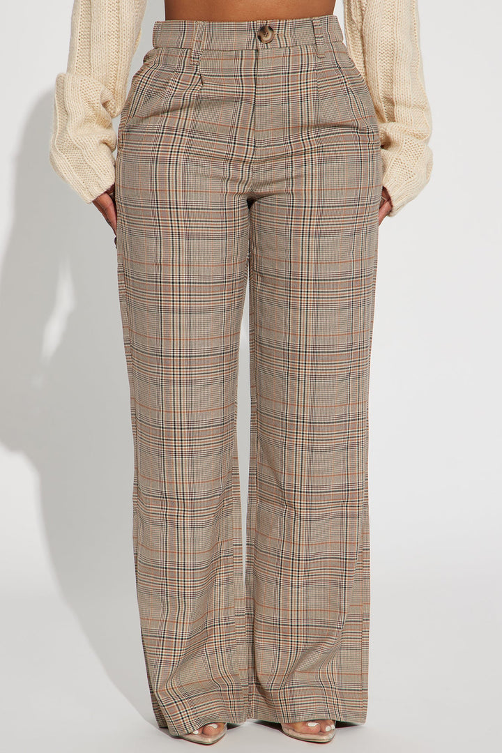 Women's Check Wide Leg Pants | Yvezi — 2