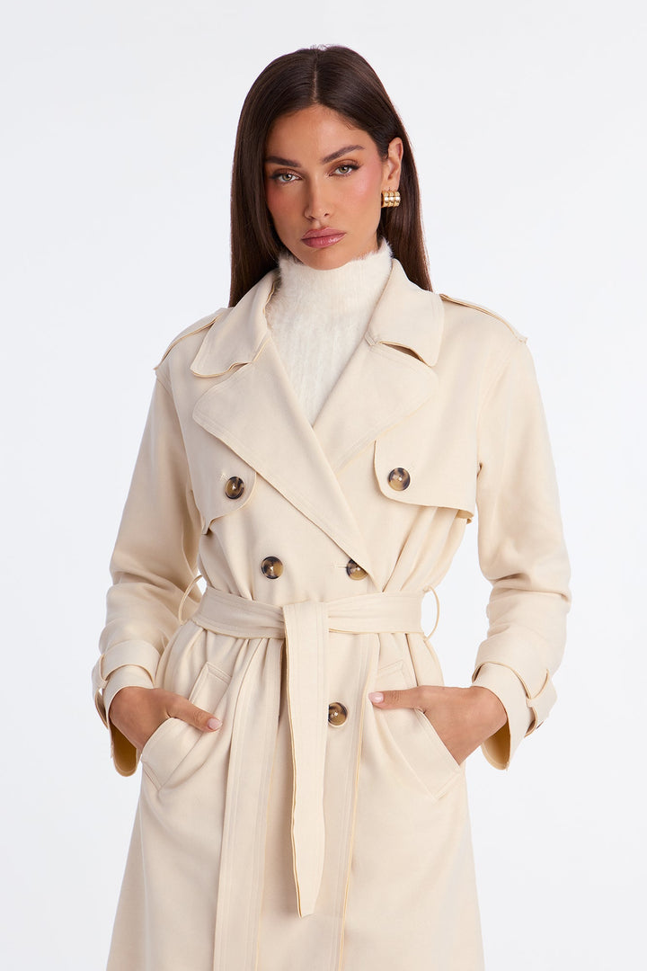 Women's Belted Coat — Long Sleeve | Yvezi — 2