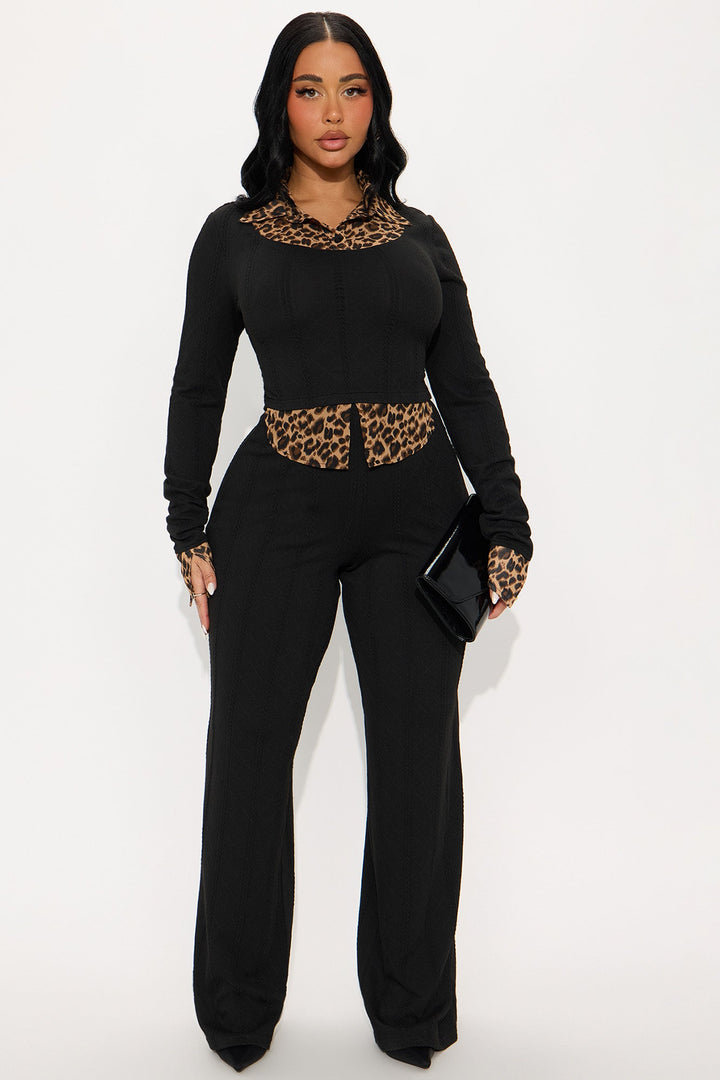 Women's Wide Leg Matching Pants Set — Long Sleeve | Yvezi — 1