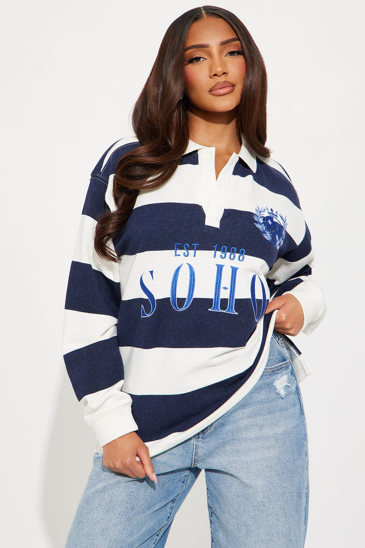 Women's Striped Polo Shirt | Yvezi — 1