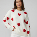 Hallie | Women's Relaxed Heart Motif Jumper — view 1