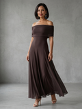 Women's Off-Shoulder Fitted Maxi Wedding Guest Dress — view 1