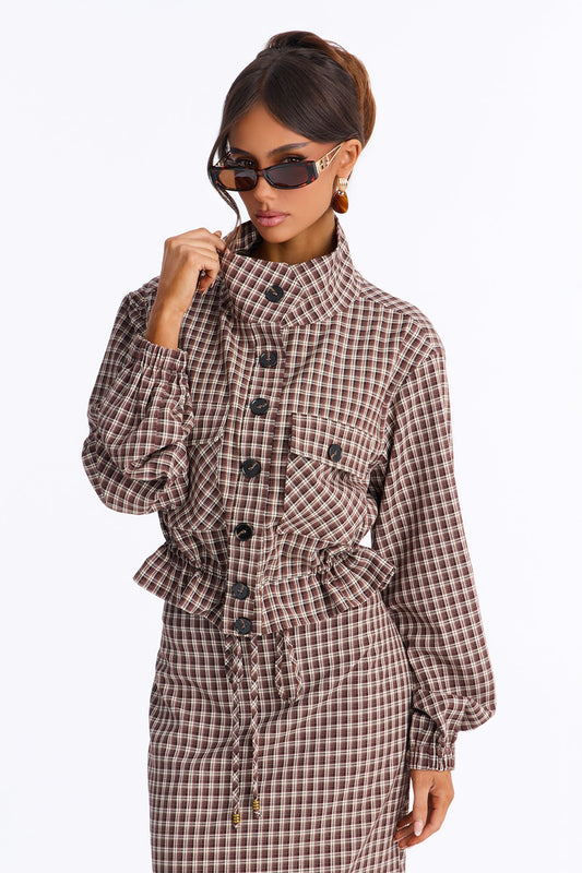 Women's Check Matching Skirt Set | Yvezi — 2