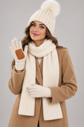 Ursula | Women's Hat, Scarf & Gloves Set – Knitted 3-Piece Winter Gift Set — view 1