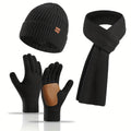 Hazel | Women's Hat, Scarf & Gloves Set – Ribbed Knit Winter Accessories — view 1