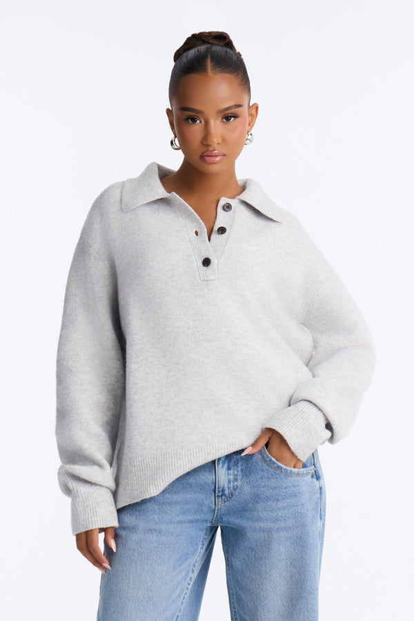 Women's Knit Polo Sweater — Collared | Yvezi — 1