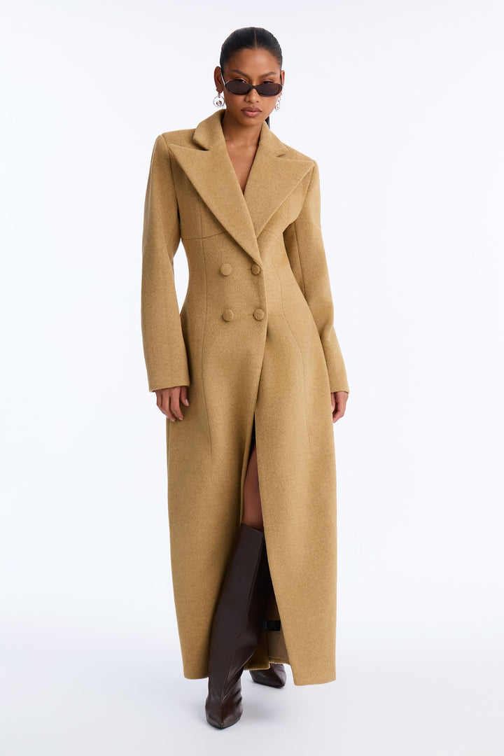 Women's Double-Breasted Wool Blend Coat | Yvezi — 1