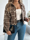 Hollis | Women's Cropped Check Relaxed-Fit Shacket — view 1