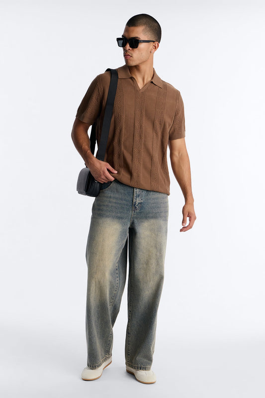 Men's Striped Cotton Polo Shirt — Short Sleeve | Yvezi — 2