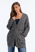 Women's Knit Cardigan — Button Front, Long Sleeve | Yvezi — 1