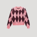 Women's Cropped Argyle Knit Cardigan — view 1