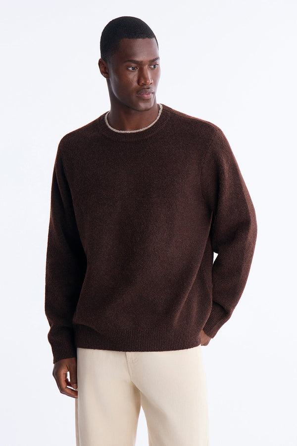 Men's Knit Sweater — Long Sleeve, Ribbed | Yvezi — 1