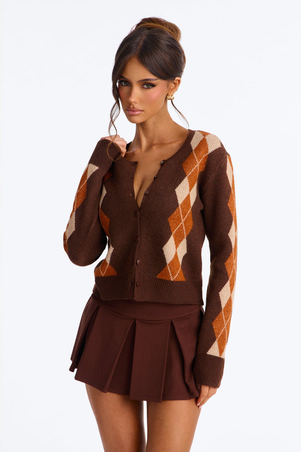 Women's Argyle Sweater — Crew Neck | Yvezi — 1