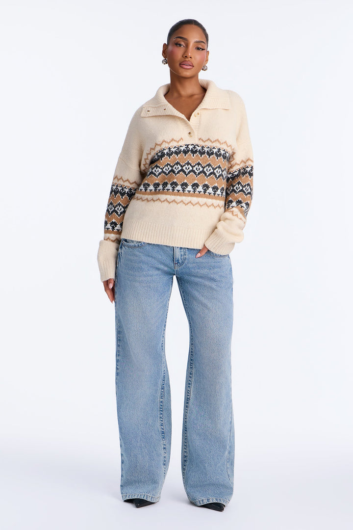 Women's Knit Polo Sweater | Yvezi — 2