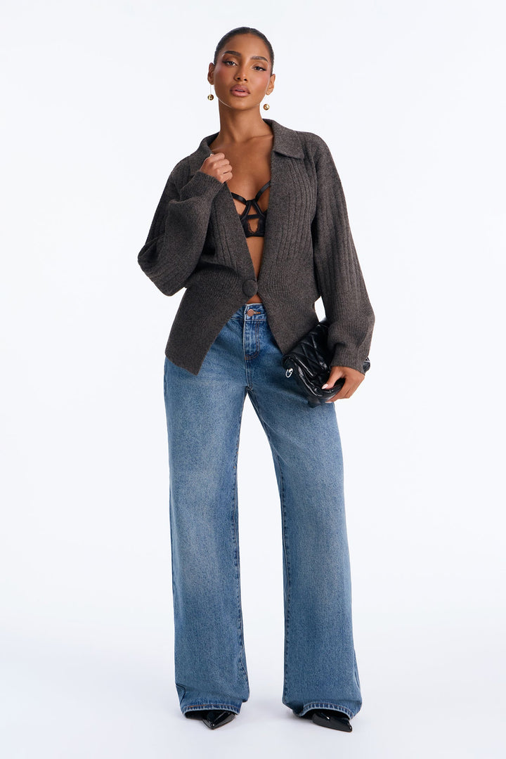 Women's Cardigan — Long Sleeve, V Neck | Yvezi — 2