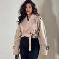 Ottilie | Women's Cropped Double-Breasted Trench Jacket — view 1