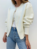 Leonora | Women's Beaded Open-Front Knit Cardigan — view 1