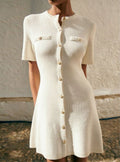 Women's Button-Front Knitted Mini Dress — view 1