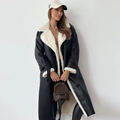 Women's Long Faux Shearling Suede Belted Winter Coat — view 1
