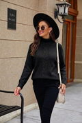 Ottilie | Women's Oversized Cable Knit Roll Neck Jumper — view 1