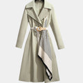 Antoinette | Women's Belted Trench Coat Midi Length with Notch Collar — view 1