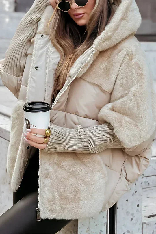 Perpetua | Women's Hooded Faux Fur Puffer Jacket — view 1