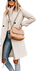 Clarice | Women's Double-Breasted Longline Coat with Notch Lapels — view 1
