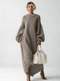 Orelia | Women's Oversized Ribbed Knit Maxi Sweater Dress — view 1