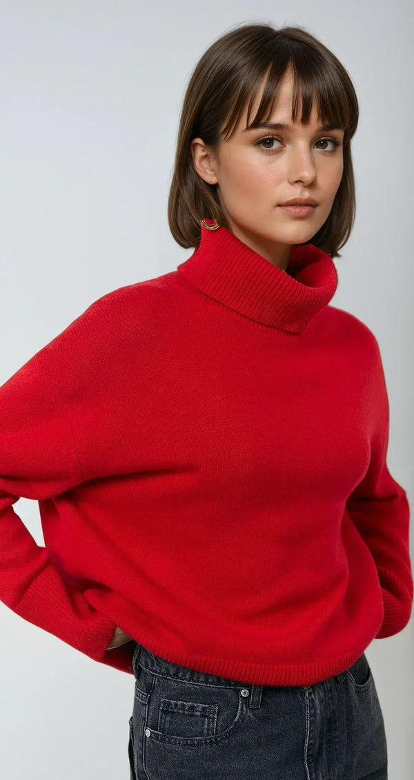 Women's Oversized Roll-Neck Knitted Jumper — view 1