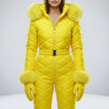 Olwen | Women's Slim-Fit Quilted Ski Jumpsuit with Adjustable Belt — view 1