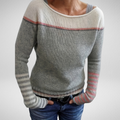 Tavitha | Women's Striped Boat Neck Knitted Jumper — view 1