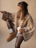 Ambrose | Women's Chunky Cable Knit Oversized Dropped-Shoulder Jumper — view 1