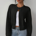 Évarielle | Women's Cropped Button Knit Cardigan — view 1