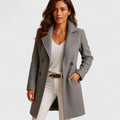Women's Longline Tailored Notch Lapel Button Front Coat — view 1