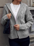 Soléanne | Women's Hooded Cable Knit Cardigan — view 1