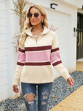 Celestelle | Women's Oversized Half-Zip Knitted Jumper — view 1
