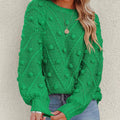 Rosalie | Women's Chunky Cable Knit Bobble Balloon Sleeve Jumper — view 1