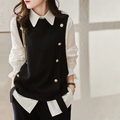 Maëlia | Women's Button-Detail Knitted Vest — view 1