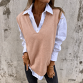 Darcy | Women's Oversized V-Neck Knitted Vest — view 1