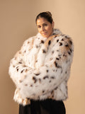 Leonie | Leopard Print Cropped Faux Fur Coat — view 1