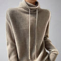 Florence | Women's Slouchy Drawstring Turtleneck Knit Jumper | Winter — view 1